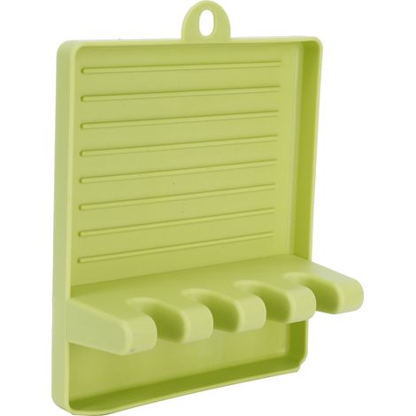 Rangement couvercle de casserole multifonction en plastique support rangements spatules ustensiles cuisine vert (1/5)