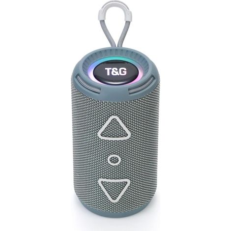 Enceinte Bluetooth portable - Son stéréo 360° - Résistante à l'eau (IPX5) - Son HiFi de qualité supérieure - Grise (1/5)