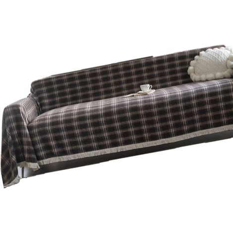Stilvolle, gemusterte Sofaschoner – 180 x 180 cm, Farbe Kaffee
