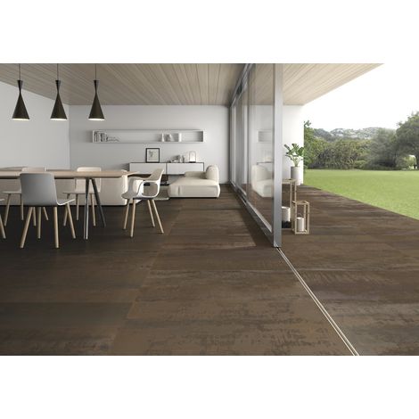 Aelle - Carrelage sol / mur effet métal cuivre 60x120 cm IONIC COPPER - Vendu par boîte de 1,44 m²