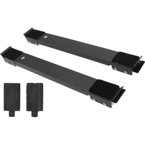 Rouleau d'appareil pour meubles en acier, 2 pièces, support de charge de 300kg, Base mobile extensible pour lave-vaisselle, noir