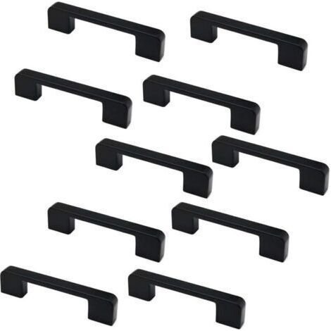 BUNTHAUS Set di 10 Maniglie per Armadi e Cassetti in Lega di Zinco Nero Opaco Lunghezza 106 mm (1/4)