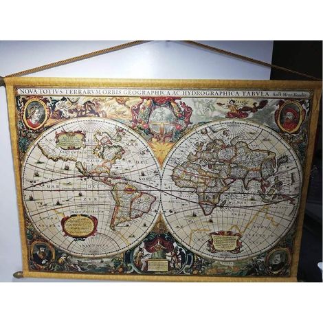 Arazzo Carta geografica su tela per decorazioni da casa negozio in stile boemo 49x70 cm (1/5)