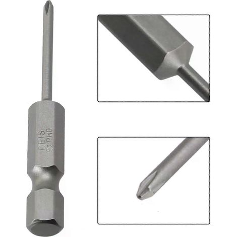 1 Stück 50 mm Kreuzschlitzschraubendreher-Bits, 1/4 Zoll Sechskantschaft, Elektroschraubendreher-Bit, legierter Stahl, Schraubendreherantrieb, Handwerkzeuge PH00 PH0 PH1 PH2 (1/4)