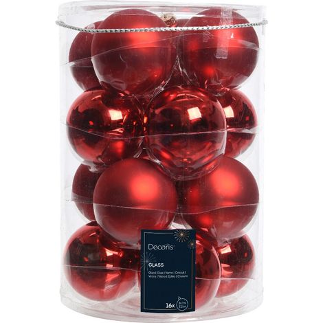 kaemingk KAEMINGK - Box sfere vetro rosse 8cm Cod. 140720 (1/2)