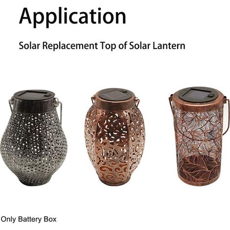 Lot de 2 lanternes solaires de rechange pour lanternes suspendues extérieures, lampe solaire LED de remplacement avec boîte à piles facile à installer professionnelle (1/2)