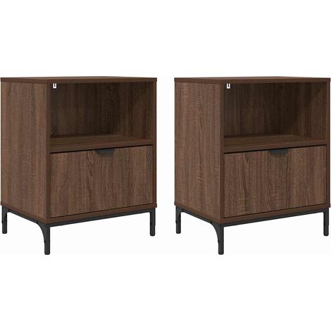 Maison Exclusive - Armadio da Notte 2 pcs Rovere marrone 49 x 36 x 61 cm