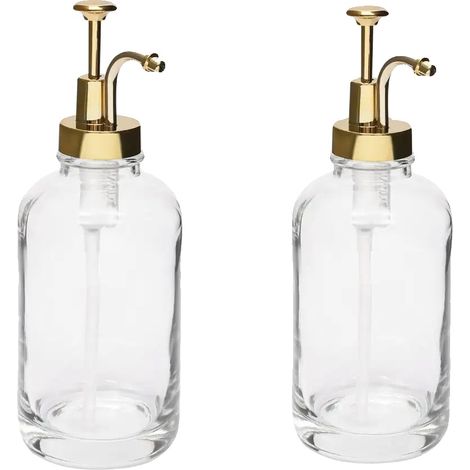 Dispenser di sciroppo in vetro e acciaio inox, design a prova di perdite, oro (1/2)