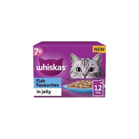 Whiskas 7+ Fish Favourites Senior Wet Cat Food Pouches in Je - 85g - 811949