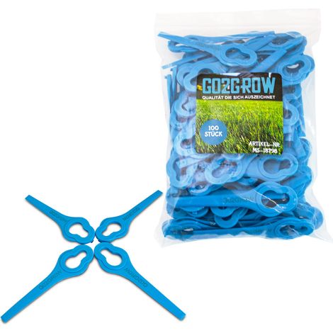 100x Go2Grow Rasentrimmer Messer Ersatz Messer mähen Akku-Rasentrimmer für Rasentrimmer und Akkutrimmer Kunststoff-Messer (1/5)
