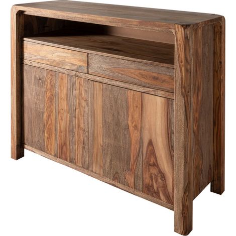credenza in legno di Sheesham / palissandro 120x45x100 grigio scuro oliato BUENO 2005