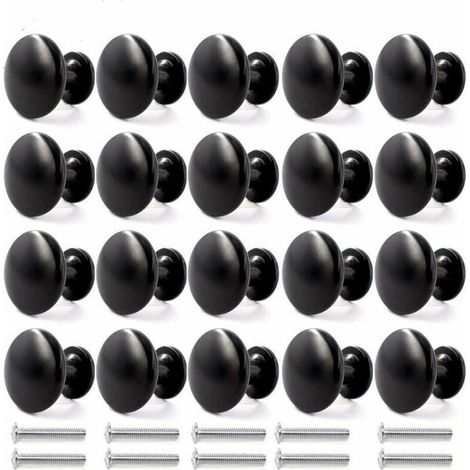 20 Stück 30 mm Vintage-Türknöpfe, Schubladengriffe, Küchenschrankgriffe, Möbelknöpfe (Schwarz) (1/5)
