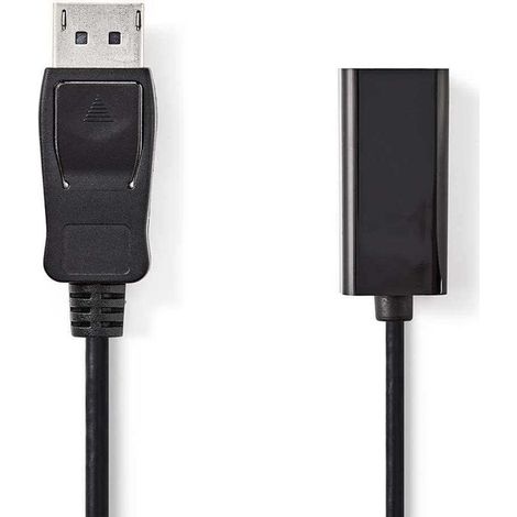 Cable displayport displayport macho salida hdmi 4k30hz niquelado 020 m redondo pvc negro caja