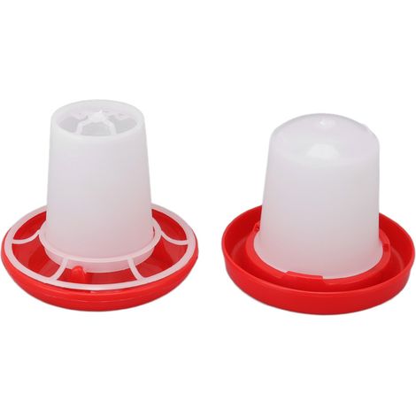 Ensemble mangeoire et abreuvoir pour poussins, conception à manchon rotatif, alimentation et abreuvement automatiques pour volailles. (1/5)