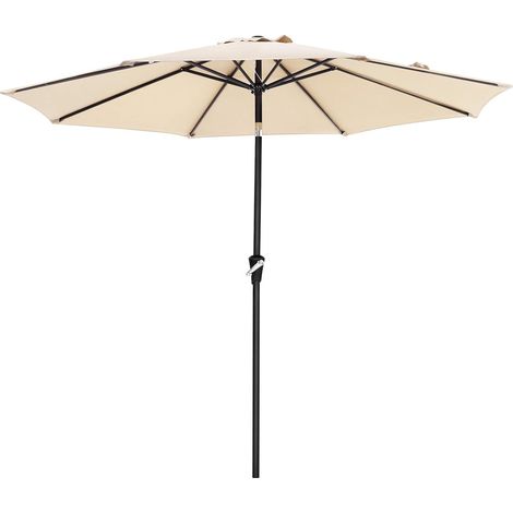 Songmics – Parasol droit 3m GPU30BE – Toile polyester hydrofuge UPF50+ – Mât en acier traité – Inclinaison facile – Pour terrasse, jardin, balcon
