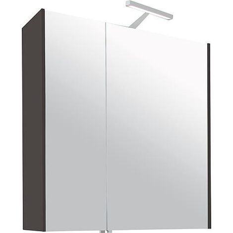 Armoire à glace avec éclairage anthracite mat 2 portes 700x750x188mm (1/4)