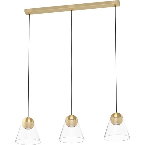 Lampe suspendue cerasella laiton brossé L: 90 B: 20 h: 110cm Dimmable (1/3)