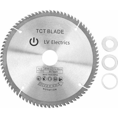Lame de scie circulaire 185mm TCT argent disque de coupe rotatif pour la coupe du bois 60 dents-