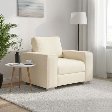Sessel Creme 100x77x82 cm Cordstoff