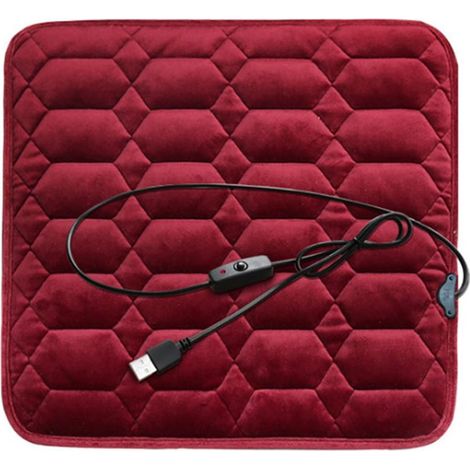 Almohadilla calefactora USB para coche, universal, para invierno, con calefacción eléctrica, cojín de asiento de 5 V, almohadilla calefactora eléctrica gruesa para coche, nueva. (1/5)