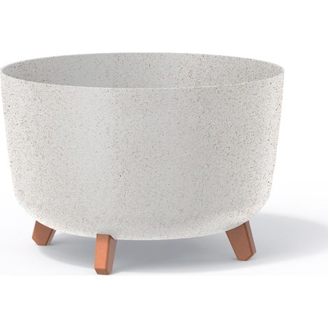 Maceta Gracia ECO Wood DGRL400W blanca Prosperplast (1/5)