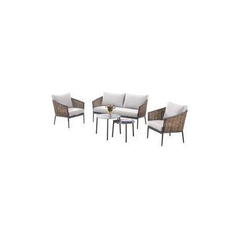 C SET 5 PZ SALOTTO EFFETTO VIMINI BEVERLY HILLS
