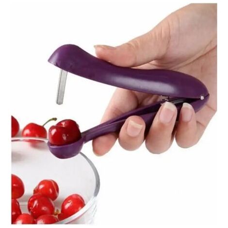 Dénoyauteur de cerises en plastique, gadget de cuisine complet, accessoires pour un retrait rapide des graines (1/5)