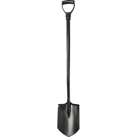 Spitzer Spaten, Stahlschaufel mit Metallstiel und DY-Griff
