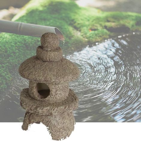 Décoration De Bassin De Jardin, Pagode Beige, Zen, En Résine (1/4)