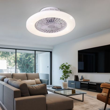 Ventilatore da soffitto con telecomando Plafoniera con ventilatore Lampada ventilatore dimmerabile, timer CCT effetto stella, LED 30W 1800lm 3000-6500K, D 50 cm (1/5)