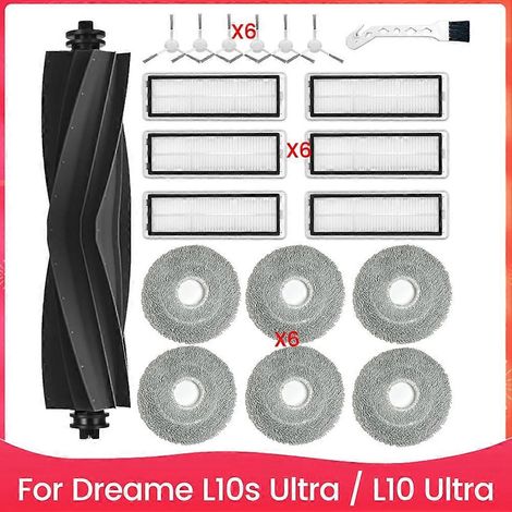 Pièces et accessoires pour Dreame L10s Ultra / L10 Ultra : brosse principale, brosse latérale, filtre HEPA, chiffon de nettoyage, pièce de rechange (1/5)