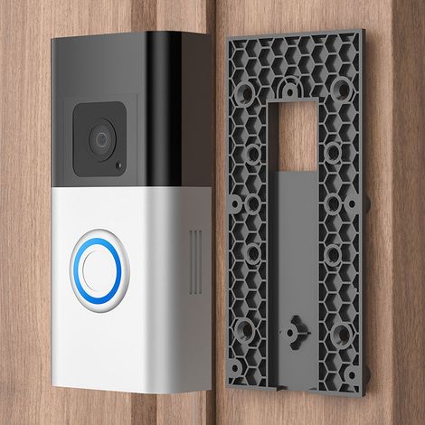 No Drill Adhesive Door Chime Holder Compatible Ring Video Door Chime 4 / Battery Door Chime Plus/Pro, Door Mounting Bracket for Apartment Office House Accessory (1 Piece Set)