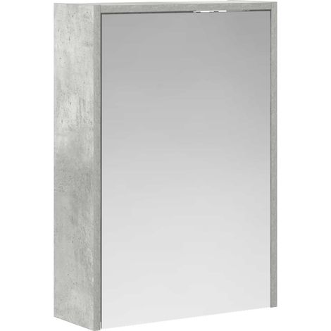 Maison Exclusive - Mobiletto per specchio da bagno con lo scaffale Grigio cemento