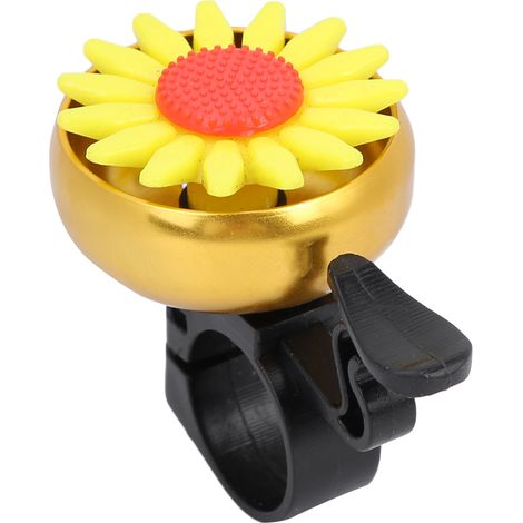 Grelot vélo léger au son cristallin avec décoration florale jaune