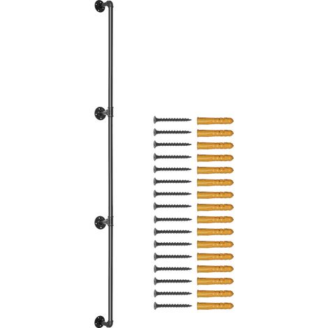 Mophorn 11ft Rohr-Treppenhandlauf, 440lbs Tragkraft Karbonstahl, industrielle Wandhalterung, abgerundete Ecke für den Innen- und Außenbereich
