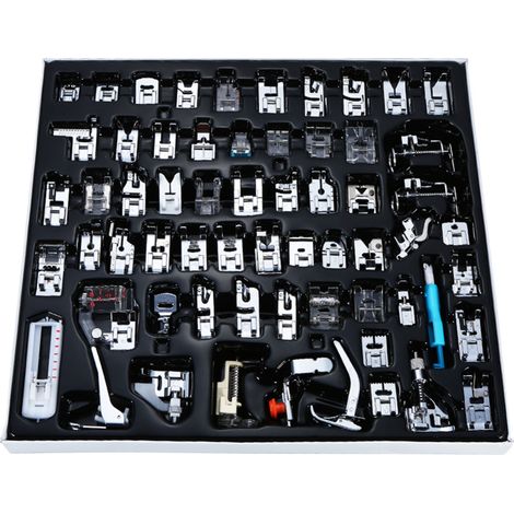 Kit profesional de 62 piezas para prensatelas de máquinas de coser domésticas, que incluye un prensatelas para dobladillos y accesorios compatibles con Brother, Singer, Feiyue y Janome.