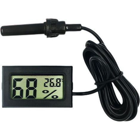 Thermomètre Hygromètre Numérique LCD, Moniteur de Température et d'Humidité avec Sonde Externe pour Incubateurs, Terrariums, Aquariums (1/5)