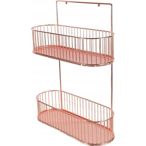 Étagère Rangement Épices Murale Métal Rose Doré (1/4)