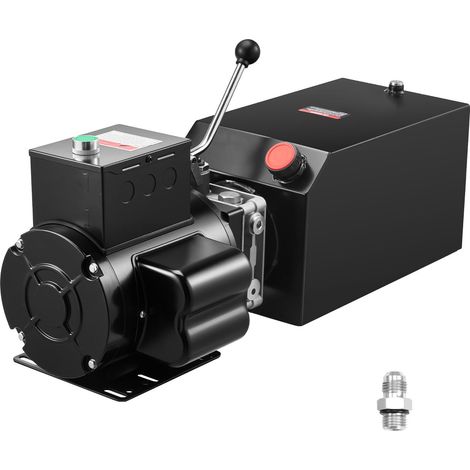 Vérin hydraulique 14L pour remorque benne, pompe mono-effet en acier, 22 MPa max, débit 6,3 L/min, 220-240V avec réservoir métallique. (1/5)