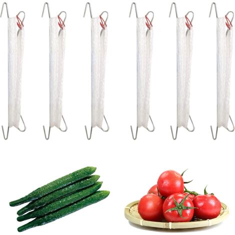 Crochet de Soutien pour Tomates - Crochet en Fer avec Corde en Nylon - Pour Culture Verticale de Plantes - 6 Pièces