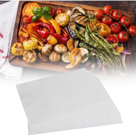 100 feuilles de cuisson antiadhésives en papier sulfurisé, tapis de cuisson en silicone, accessoires de cuisine (blanc) (1/5)