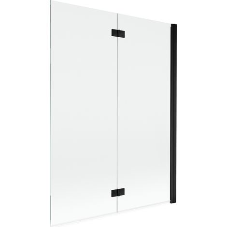 Paroi de douche à 2 volets Mexen Mist droite 130 x 150 cm, transparent, noir - 8A9-130-002-70-00-P (1/5)