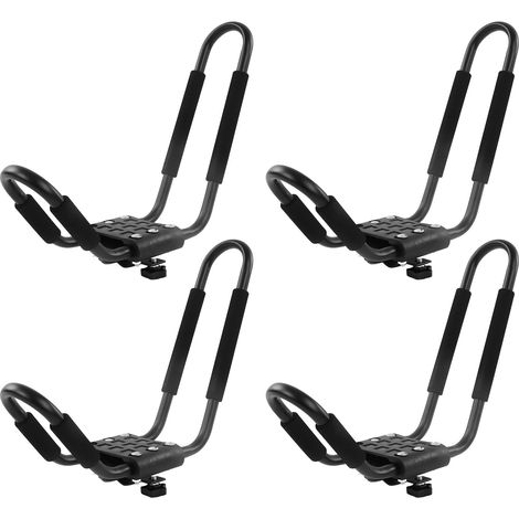 Portaequipajes plegable para Kayak en la azotea, 2 pares, 68KG, 150LBS, barra J, estante de carga para canoa, tablas de remo, Skiboard (1/5)