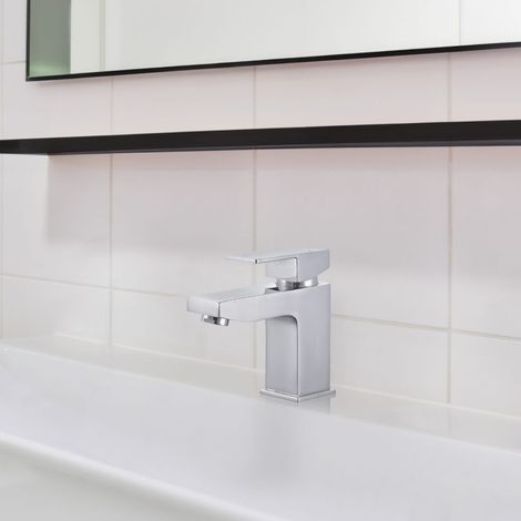 HOME DELUXE - Waschtischarmatur aus Messing AQUATIC Farbe: Chrome Armatur Waschtischarmatur Badarmatur Waschtischmischer (1/3)