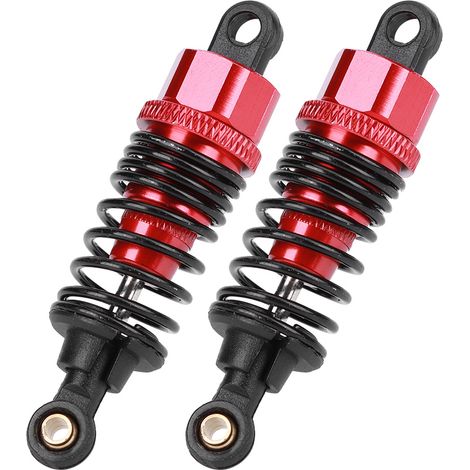 Lot de 2 amortisseurs métalliques 1/10 pour voiture RC HSP (pièce détachée, rouge, 60 mm) (1/5)