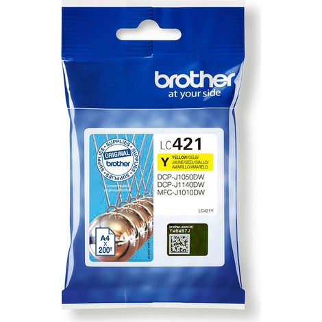 Brother LC421Y cartuccia d'inchiostro 1 pz Originale Giallo (1/4)