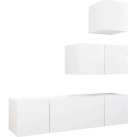 Maison Exclusive - 4-tlg. TV-Schrank-Set Weiß Holzwerkstoff (1/5)