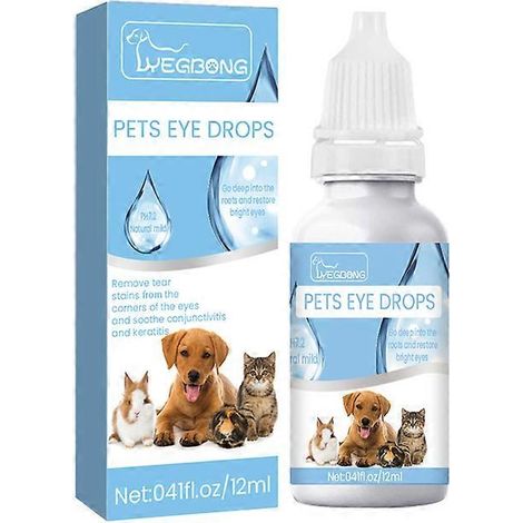 Gouttes oculaires pour chats et chiens pour éliminer les traces de larmes et soulager les yeux rouges et gonflés. (1/4)