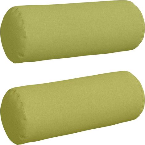 Cojines Bolster 2 pcs Verde claro Ø 25 x 70 cm tela vidaXL