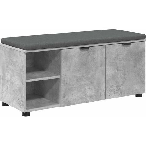 Maison Exclusive - Flurbank mit Kissen mit Regal Betongrau 100 x